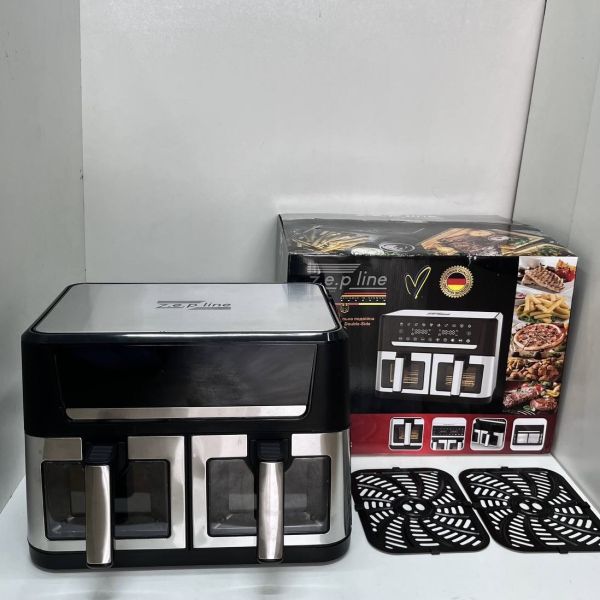 Багатофункціональний аерогриль Zepline ZP-213, 4200 Вт, 16 л (8+8л), мультипіч із двома чашами, повітряна фритюрниця