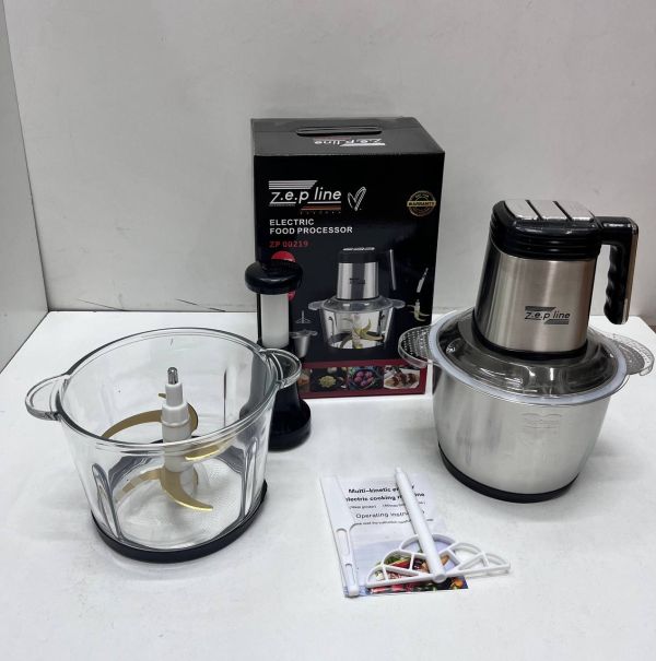 Подрібнювач 6в1 з двома чашами (Скло + нержавіюча сталь) 3,2 літра 3000 Вт Zepline ZP-00219