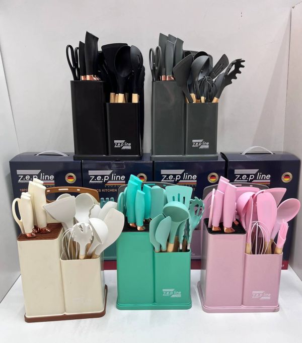 Набір ножів Zepline ZP-107 19 предметів та кухонного приладдя