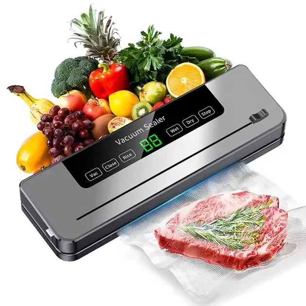 Побутовий вакууматор для продуктів + 10 вакуумних пакетів у комплекті Vacuum Sealer