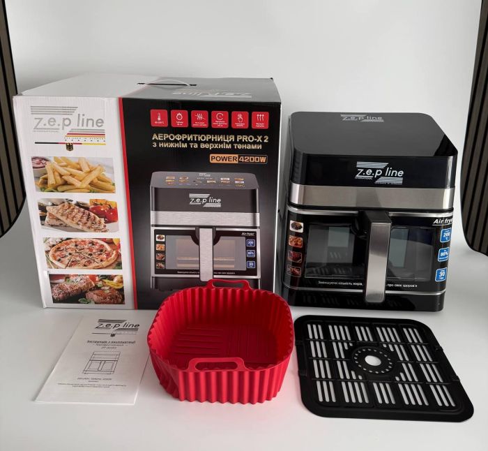 Мультифункціональна аерофритюрниця Zepline ZP-00343 на 13 л 4200 Вт на 12 програм з віконцем