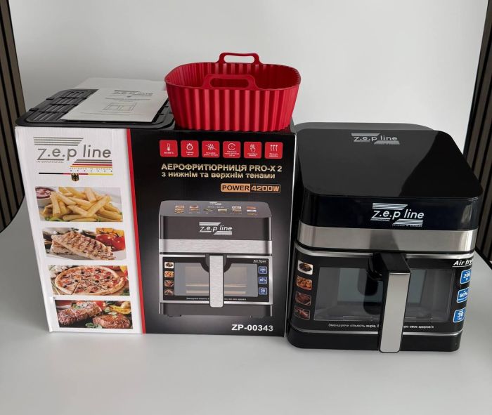 Мультифункціональна аерофритюрниця Zepline ZP-00343 на 13 л 4200 Вт на 12 програм з віконцем