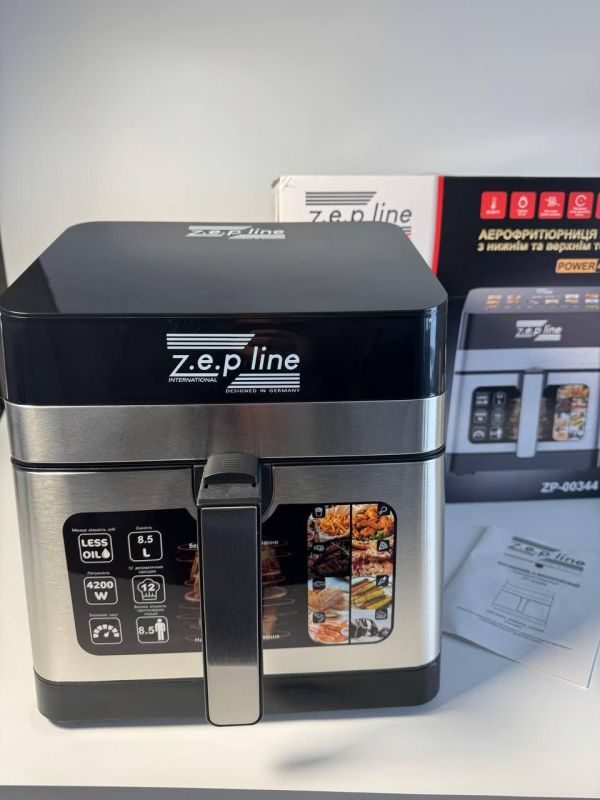 Мультифункціональна аерофритюрниця Zepline ZP-00344 на 13 л 4200 Вт на 12 програм зі знімним ковшиком