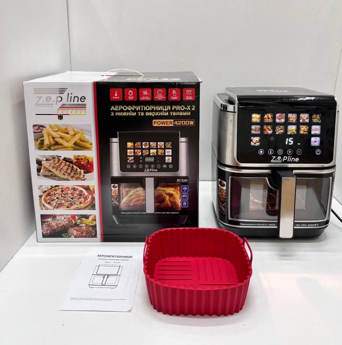 Фритюрниця 13 л з двома тенами 4200 Вт Zepline ZP-00340 на 14 програм з силіконовою формою