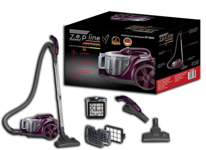 Пилосос контейнерний 4л Zepline ZP-6805 бузковий
