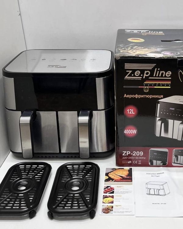 Аерогриль Zepline ZP-209 4000 Вт 12 л. Мультипіч на 2 контейнера (6+6 л)