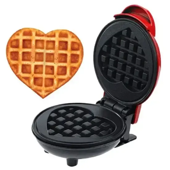 Електрична міні-вафельниця у формі серця з антипригарним покриттям Kucall