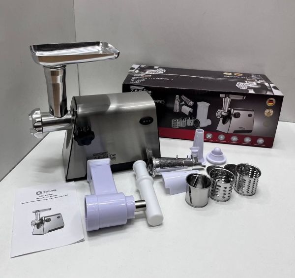 Електром’ясорубка 3в1 4000 Вт з нержавіючої сталі Zepline ZP-00207