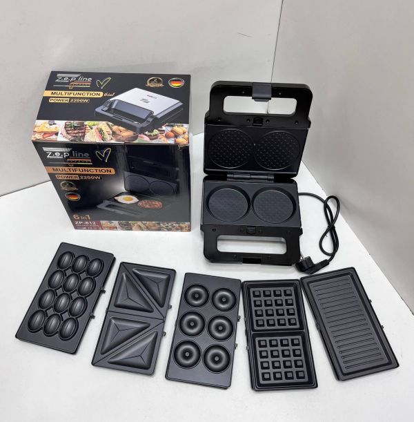 Вафельниця 6в1 2200 Вт Zepline ZP-812 Мультимейкер зі знімними пластинам