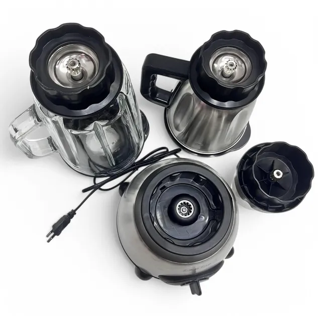 Стаціонарний блендер Zepline 2000W (скляна чаша 1.5л., чаша подрібнювальна для м'яса 1,2л.) ZP-081D1