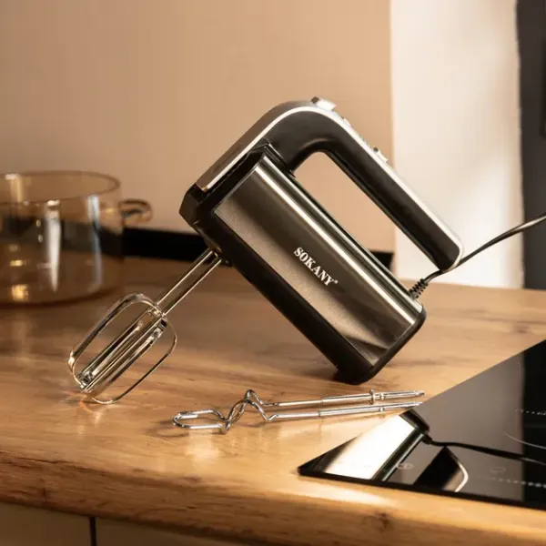 Міксер ручний SOKANY CX-6651 сталь із двома насадками 800 Вт 5 швидкостей