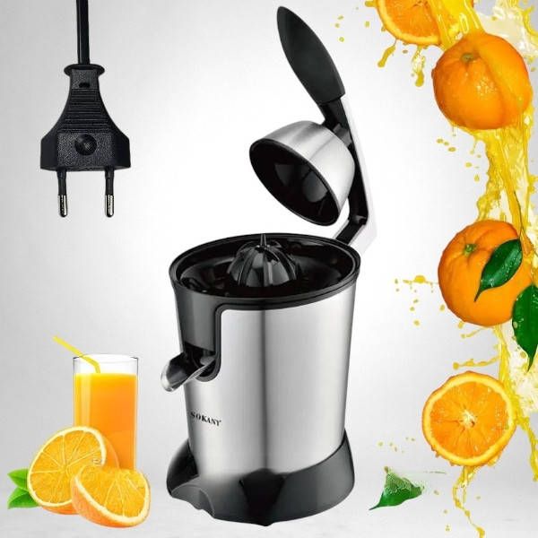Соковитискач для цитрусових Sokany з нержавіючої сталі 400 мл 350 Вт JE-651E сріблясто-чорна