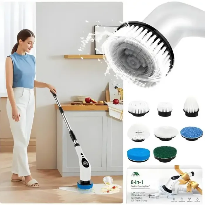 Щітка електрична 8 насадок,360 градусів Cleaning brush AND 1-33
