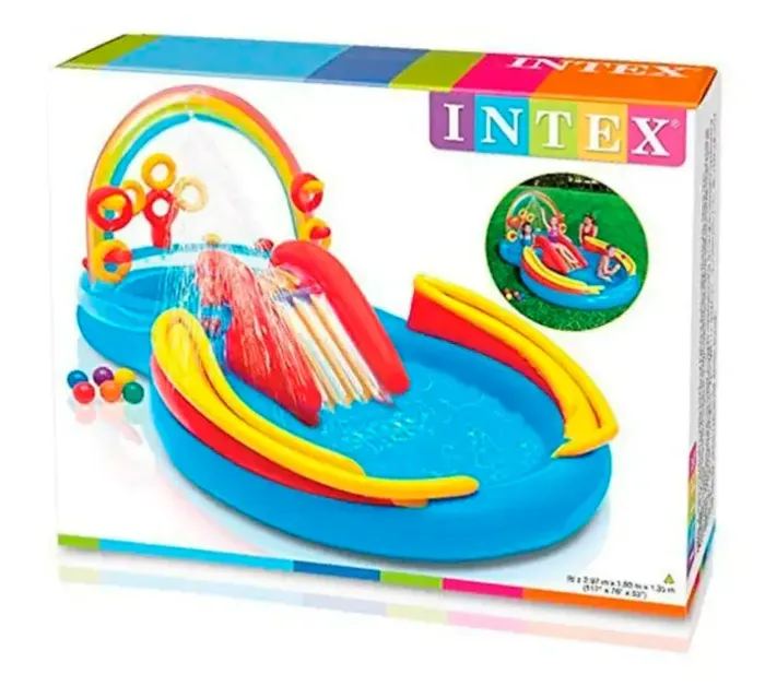 Надувний Ігровий центр басейн Intex 57453 Веселка 297 х 193 х 135см, 428л