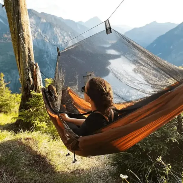 Гамак лежак ліжко підвісне туристичне з москітною сіткою чохлом 240х150 см