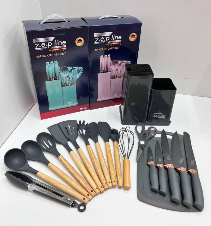 Набір ножів Zepline ZP-107 19 предметів та кухонного приладдя