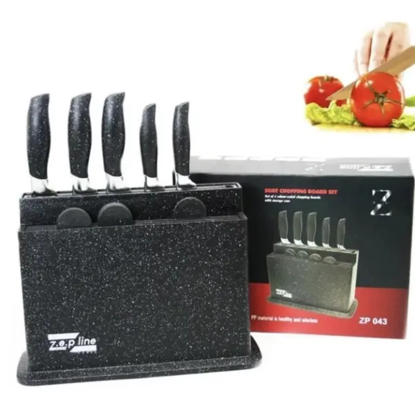 Набір ножів із обробними дошками 10 предметів на підставці Zepline ZP-043