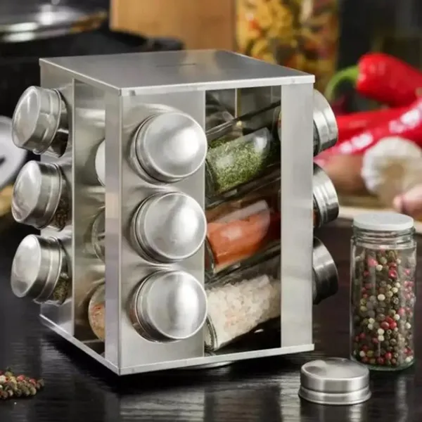 Набір ємностей для спецій на основі UNIQUE 12 в 1 Квадрат Органайзер для приправ